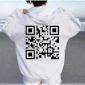 Miniatyrbillede 2 af 3: F**k You QR-Kode Hoodie, QR Scan Kode Joke Sjov Hoodie Unisex, Tyk Vinter Sweatshirt Trøjer Topper (M Hvid)