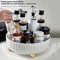 Miniatyrbillede 4 af 5: Roterende Opbevaringsstativ Multifunktionelt Skrivebordsorganiseringsskuffe Krydderi Flaske Opbevaringsskuffe (Stor Størrelse Grøn)