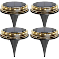 Miniatyrbilde 4 av 5: 1/2/4 stk Runde Solcelleladede Nedgravde Lys Stilige Dekorative Jordlys for Parker Plenområder Patioer (1 stk Hvit Lys)