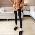 Miniatyrbillede 4 af 4: Vintervarme Leggings til Kvinder - Fleeceforet, Tyk, Termisk, Slank (L lyserød)