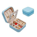 Miniatyrbillede 3 af 5: Opgraderet Spejl Smykkeboks Organizer Smykker Display Case Candy Farve Klassisk Rejse Opbevaring PU Læder Øreringe Organizer (C11)