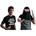 Pikkukuva 1 / 5: Flip Mask Fun Lyhyt Hihainen Hengittävä Pyöreäkaulainen Kesäpaita Naisille Miehille (XXL Pieni Oranssinen)