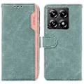 Miniatyrbild 1 av 5: För Xiaomi 14T Fodral Färgskarvning Läder Flip Telefonfodral RFID-blockering (Stil F)