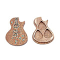 Miniatyrbillede 1 af 2: 1 stk Håndlavet Træ Guitar Plektrum Æske til Guitarister Musikelskende Gaver (Lysebrun)