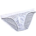 Miniatyrbilde 1 av 5: Fianao Herreundertøy Solid Farge Stripe Sømløs Mesh Herretruser for Innendørs Bruk (2XL Hvit)