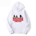 Stranger Things Tema Tenåringer Menn Genser Lang Ermet Hettestrikket Genser Pullover Topper 1(M Hvit)
