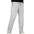 Miniatyrbild 1 av 5: Män Vinterbyxor Mjuka Tjocka Elastisk Midja Enfärgad Lös Rak Byxor Med Snodd Fickor Casual Sportbyxor Män Höst Sweatpants (2XL Ljusgrå)