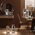 Miniatyrbillede 5 af 5: Thinker Karakter Dekor Bordlampe Kreativ Lille Guldfigur Led Bordlampe Berøringsstyret Dæmpbar Jern Harpiks Skrivebordslampe (Mr WHY Sølv)