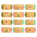 Miniatyrbild 2 av 2: 24 st Xmas Kuddförpackningar Godisask Kraft Presentask DIY Bröllop Fest Favoritaskar (Mönster B)