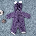 Miniatyrbild 1 av 5: Spädbarns Teddybjörn Vintervarm Helärmad Fothölje Romper Fleece Huvad Jumpsuit (6-9 Månader)
