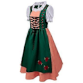 Pikkukuva 5 / 5: 100% Uudet Päivitetyt Naisten Oktoberfest-asut Baijerilaiset Dirndl-mekot Perinteiset Saksalaiset Halloween-asut (M)