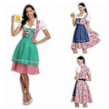 Pikkukuva 1 / 5: Naisten Oktoberfest Oluttyttö Puku Baijerilainen Perinteinen Dirndl-mekko 6 Väriä (2XL Musta)