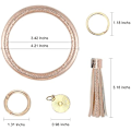 Miniatyrbillede 2 af 4: Stor cirkel nøglering læder kvast armbånd holder nøglering nøglering til kvinder pige