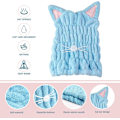 Miniatyrbillede 2 af 5: 2 stk. Tørrehårshætte Mikrofiber Hurtigtørrende Håndklæde Hat med Klip