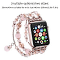Miniatyrbilde 4 av 5: Remm for Apple Watch 38-40mm Elastisk Håndlaget Agat Armbånd Erstatning for Apple Watch Series /4 /3/ 2 /1 - Rosa Krystall