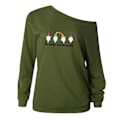 Miniatyrbillede 2 af 3: Jule-En-Skulder Tunika Kvinder Langærmet T-shirt Juletop Bluser XL Hærgrøn