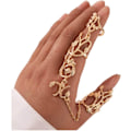 Miniatyrbillede 1 af 5: Blad Fuldfinger Ring Armbånd Dainty Knuckle Åben Ring Sele Håndkæder Justerbar Statement Ringe Smykker til Kvinder