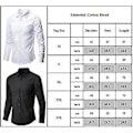 Miniatyrbillede 2 af 2: Mænd Lapel Hals Løstsiddende Skjorte Casual Langærmet Almindelig Knapper Ned Formelle Business Skjorte Toppe (3XL Himmelblå)