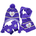Miniatyrbilde 2 av 2: Frozen Elsa Anna Karakter Varm Strikket Lue, Halsduk og Hansker Sett for Jenter Barn Vinter Beanie Lue (D)