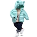 Miniatyrbild 3 av 4: Barn Hoodie Dunjacka för Pojkar och Flickor, Toddler Vinter Zippade Vadderade Jackor Ytterkläder (3-4 År)