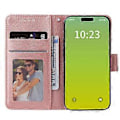 Miniatyrbillede 3 af 5: Mobiltelefonetui til iPhone 15 Wallet PU Læder Stand Mobiltelefon Shell (Rose Gold)