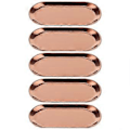 Miniatyrbilde 1 av 5: 5 stk. ovalt håndklebrett i rustfritt stål, kosmetikk smykker oppbevaringsbrett fat tallerken organizer, Rose Gold