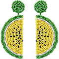 Miniatyrbilde 1 av 4: Søte Frukt Vannmelon Perle Dangle Stud Ørepynt for Kvinner Tenåringsjenter Morsomme Frukt Bohemian Statement Harpiks Drop Ørepynt Mote Smykker