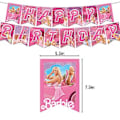 Pikkukuva 5 / 5: Barbie-synttärijuhlat 2023 - Pinkki Teemajuhlatarvikkeet, Mukana Onnittelulippu, Ilmapallot, Kakku- ja Kupkakiinnitteet ( )