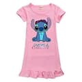 Flickor Lilo Stitch Tryckt Kortärmad Sovklänning Nattlinne Nattkläder (13-14 År Rosa)