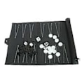 Pikkukuva 5 / 5: Matka- ja vapaa-ajan PU-nahkainen rullattava backgammon-setti aikuisille ja lapsille