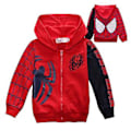 Miniatyrbild 3 av 4: Barn Pojkar Spiderman Kläder Zip Hoodies Jacka Rocka Långärmad Huvad Tröja Toppar Julgåva För 2-7 År Toddler (5-6 År Röd)