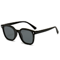 Miniatyrbillede 2 af 5: (sort grøn) Unisex solbriller sort stel retro solbriller
