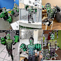 Pikkukuva 4 / 4: 2022 Lapsen Vihreä Jättiläinen Hero Lihas Super Sankari Cosplay Vaatteet Maski (M puvut ja maski)