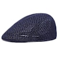 Miniatyrbillede 1 af 5: Sommer Casual Beret Hat Unisex Mesh Flat Caps Newsboy Style Justerbar Mode Åndbar Sommer Hat Til Kvinder Mænd Caps ( marineblå)