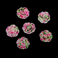 Miniatyrbild 5 av 5: 50 Stycken Blandade DIY Resin Platt Baksida Lagerblommor Cabochon Knappar Scrapbooking Charm DIY Utsmyckning Hantverk 14mm (rosa och grön)