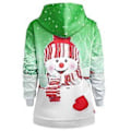 Miniatyrbillede 2 af 3: Dametøj Julemand Snemand Print Langærmet Hættetrøje Casual Sweatshirt Trøje Top (XL Grøn)