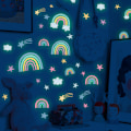 Miniatyrbilde 5 av 5: Regnbue skyer, stjerner, fluorescerende veggklistremerker, soverom stue