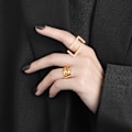 Miniatyrbilde 4 av 5: Unik rektangulær åpen ring for kvinner og jenter, gullbelagt, minimalistisk