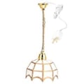 Miniatyrbillede 1 af 5: 1:12 Dukkehuss Ekstravagant Miniature Loftlampe Model Dekoration Tilbehør 12V( )