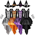Miniatyrbilde 3 av 5: uhnmki Dirndl Kjoler Dame Halloween Mesh Sling Heksekostyme Multi Party Sammenkomst Sexy Halloween Kostymer for Kvinner(XL Oransje)
