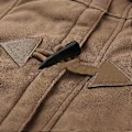 Miniatyrbillede 4 af 5: Dame Vinter Langærmet Tyk Plus Fløjl Hætte Casual Bomuld Varm Jakke Fleece Varm Frakke Hættetrøje Overtøj 1 stk (S Khaki)