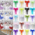 Miniatyrbild 1 av 5: Organza Stolskydd Bred Tulle Bågar Band Sash Knyt Bröllop Fest (100 st Fuchsia)