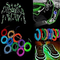 Miniatyrbild 2 av 4: Batteridriven Neon LED-ljus Glow EL Wire String Strip Bilfest Dekoration (Isblå)
