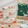 Miniatyrbillede 4 af 5: Kreativitets Trærunde Ringe Kalender DIY Personlig Ferrule Kalender Ornament til Hjem Soveværelse (Rød)