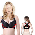 Miniatyrbillede 1 af 3: Holdningsstøttende bh til kvinder - bh push up rygstøtte vest shapewear toppe x brystrem pukkelkorrektion XXL sort