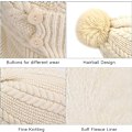 Pikkukuva 2 / 5: Gris Hiver Chaud Tricoté Bonnet Et Ensembles De Cache-Cou, Bonnet