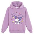 Miniatyrbilde 1 av 2: Jentegenser med My Melody og Kuromi-trykk, lang erme, hettegenser, hettegenser, overdel (9-10 år, lilla)