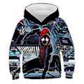 Miniatyrbild 1 av 2: Spider-Man 3D-tryckt Hoodie med Lång Ärm för Pojkar 5-10 år - Huvtröja, Pullover, Topp, Present (5-6 år D)