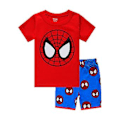 Pikkukuva 1 / 2: Superhero Spiderman Lasten Poikien Pjs Pyjamat Univaatteet Set Kesä T-paita Shortsit Kit(4-5 Vuotta A)
