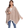 Miniatyrbilde 3 av 5: Elegant sjal med åpen front for kvinner, myk poncho, egnet for vår, høst og vinter